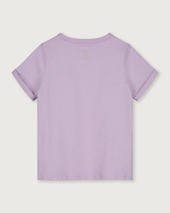 Little gray label girl short sleeve pocket tee in purple haze
