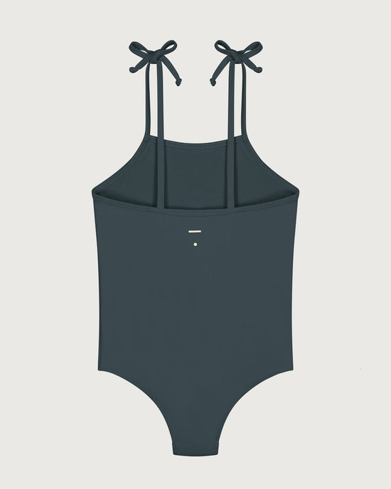 Little gray label girl swimsuit in blue grey