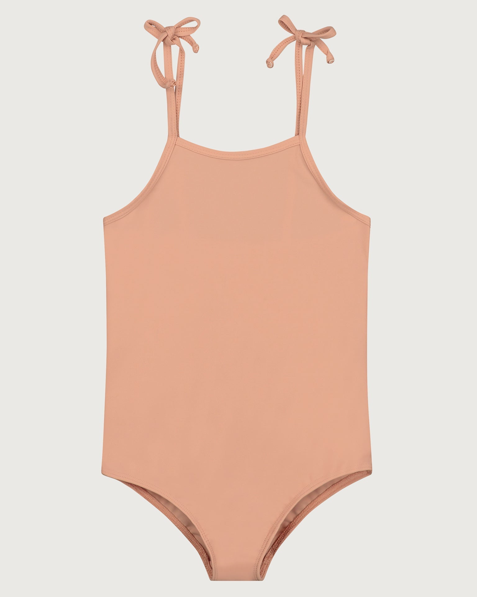 Little gray label girl swimsuit in rustic clay