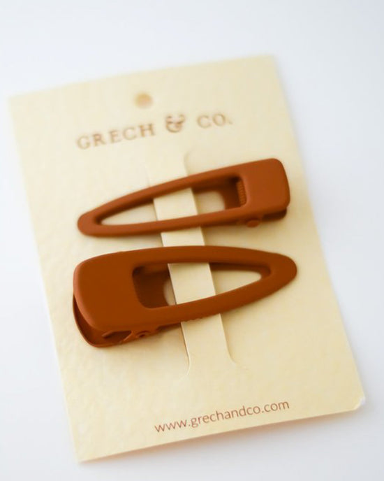 Little grech + co accessories matte clips set of 2 in spice