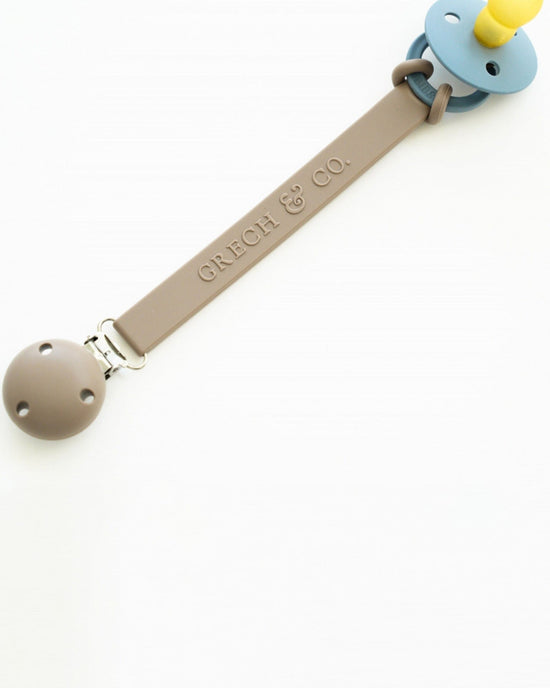 Little grech + co baby accessories pacifier clip in stone
