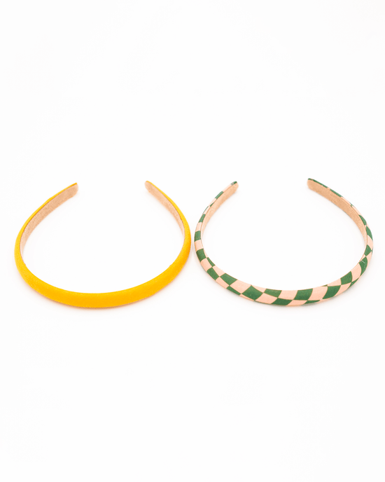 Little grech + co accessories set of headbands in sunset checks + orchard