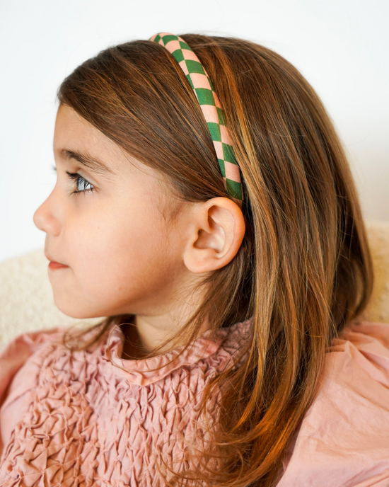 Little grech + co accessories set of headbands in sunset checks + orchard