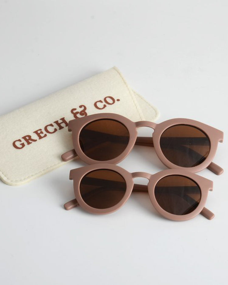 Little grech + co accessories sustainable sunglasses in burlwood for child + adult