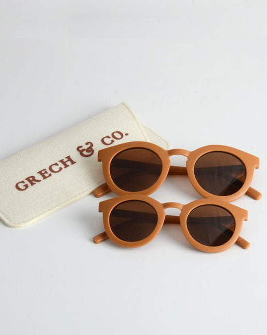 Little grech + co accessories sustainable sunglasses in spice for child + adult