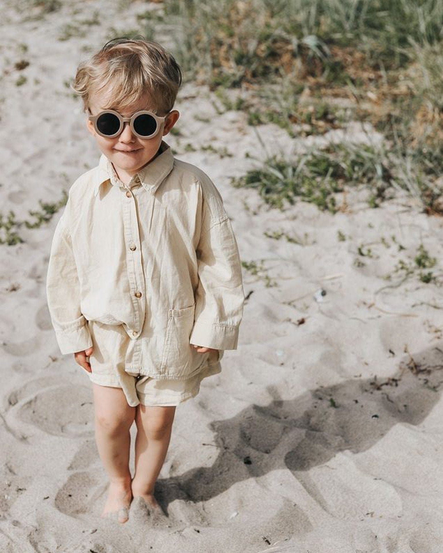 grech co sustainable sunglasses in stone Little