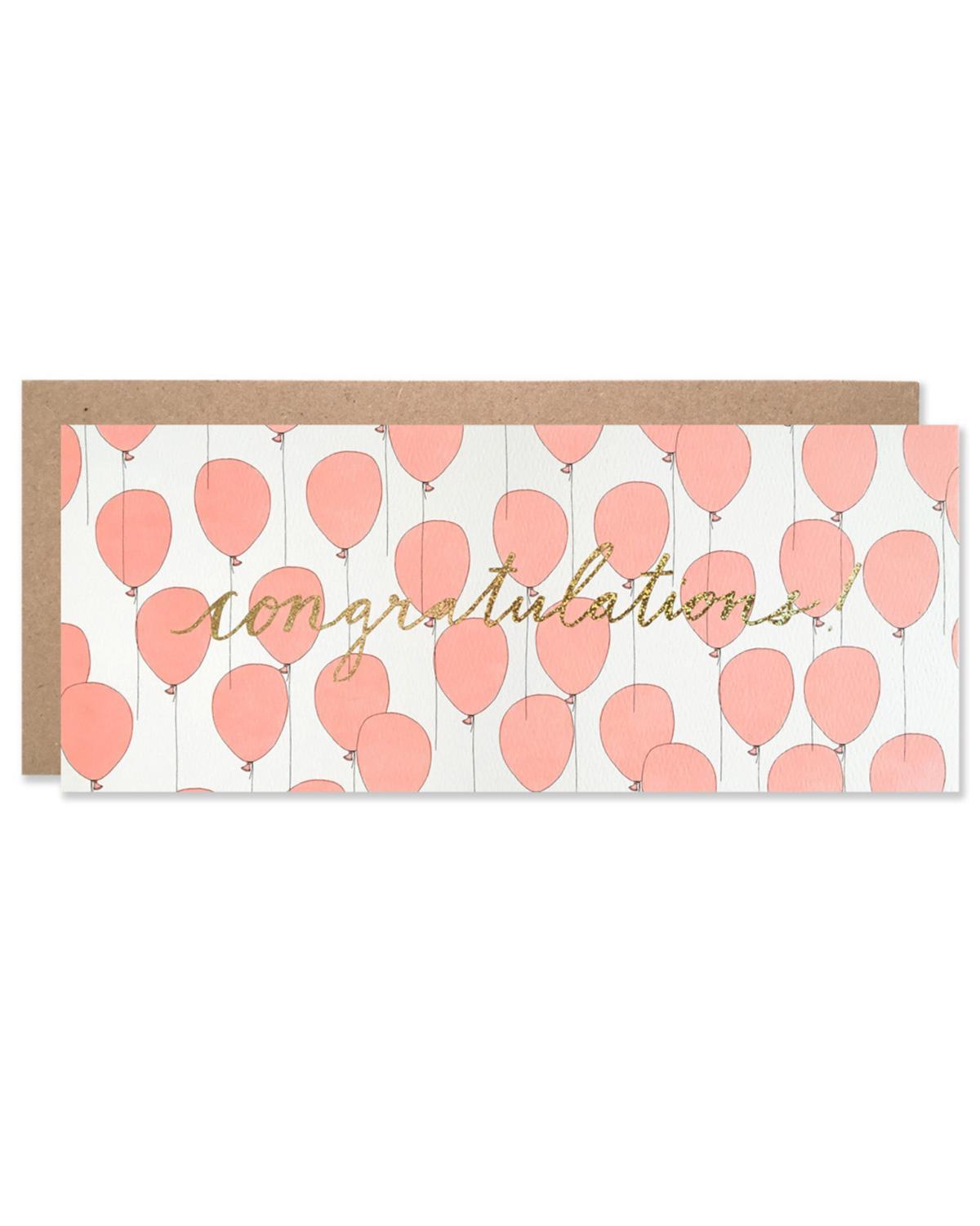 Little hartland brooklyn paper+party Congratulations Balloons with Gold Glitter Foil
