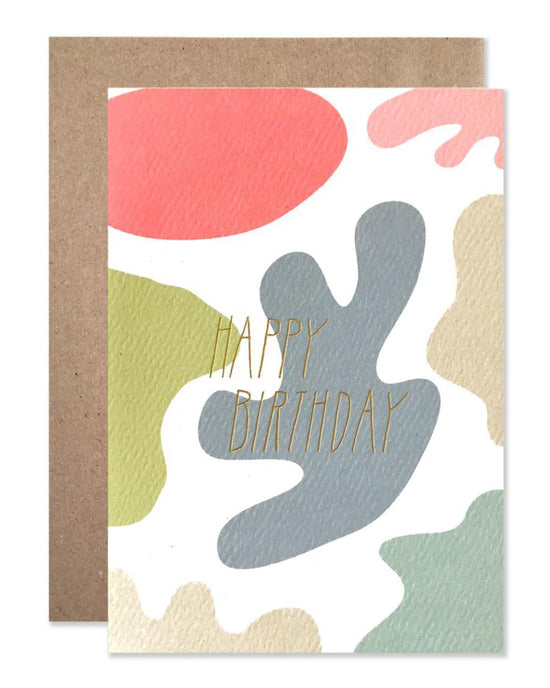 Little hartland brooklyn paper+party Gold Birthday Blobs Card