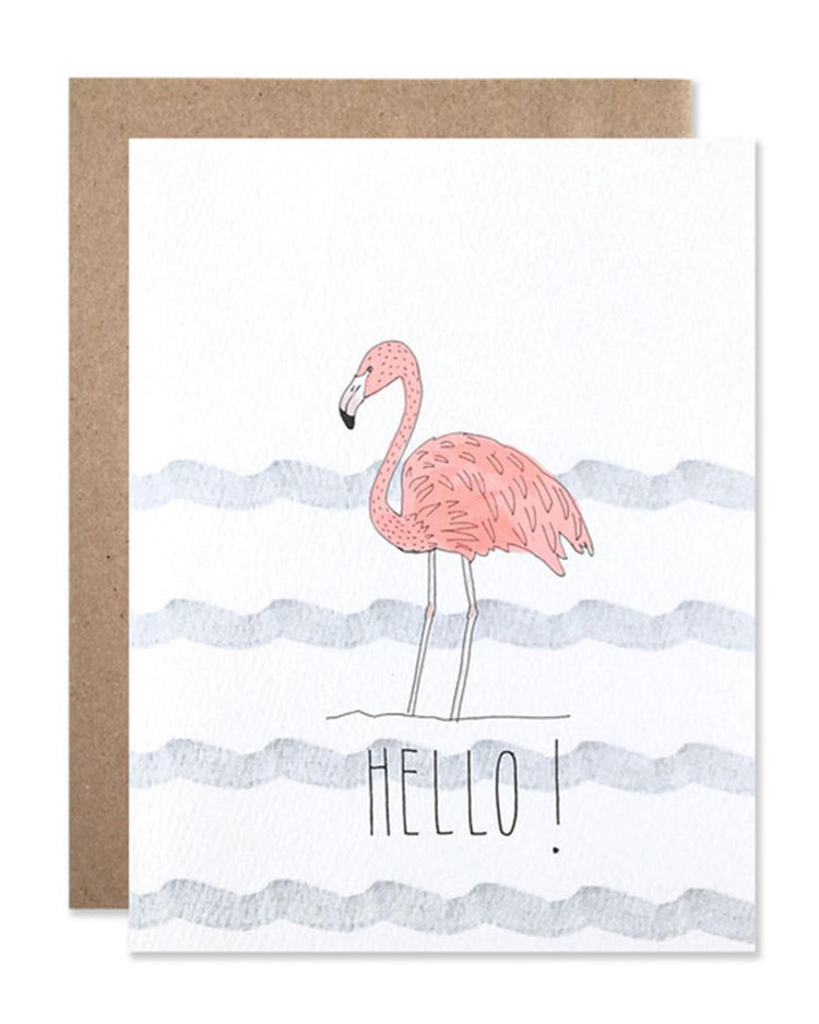 Little hartland brooklyn paper+party Hello! Flamingo Card