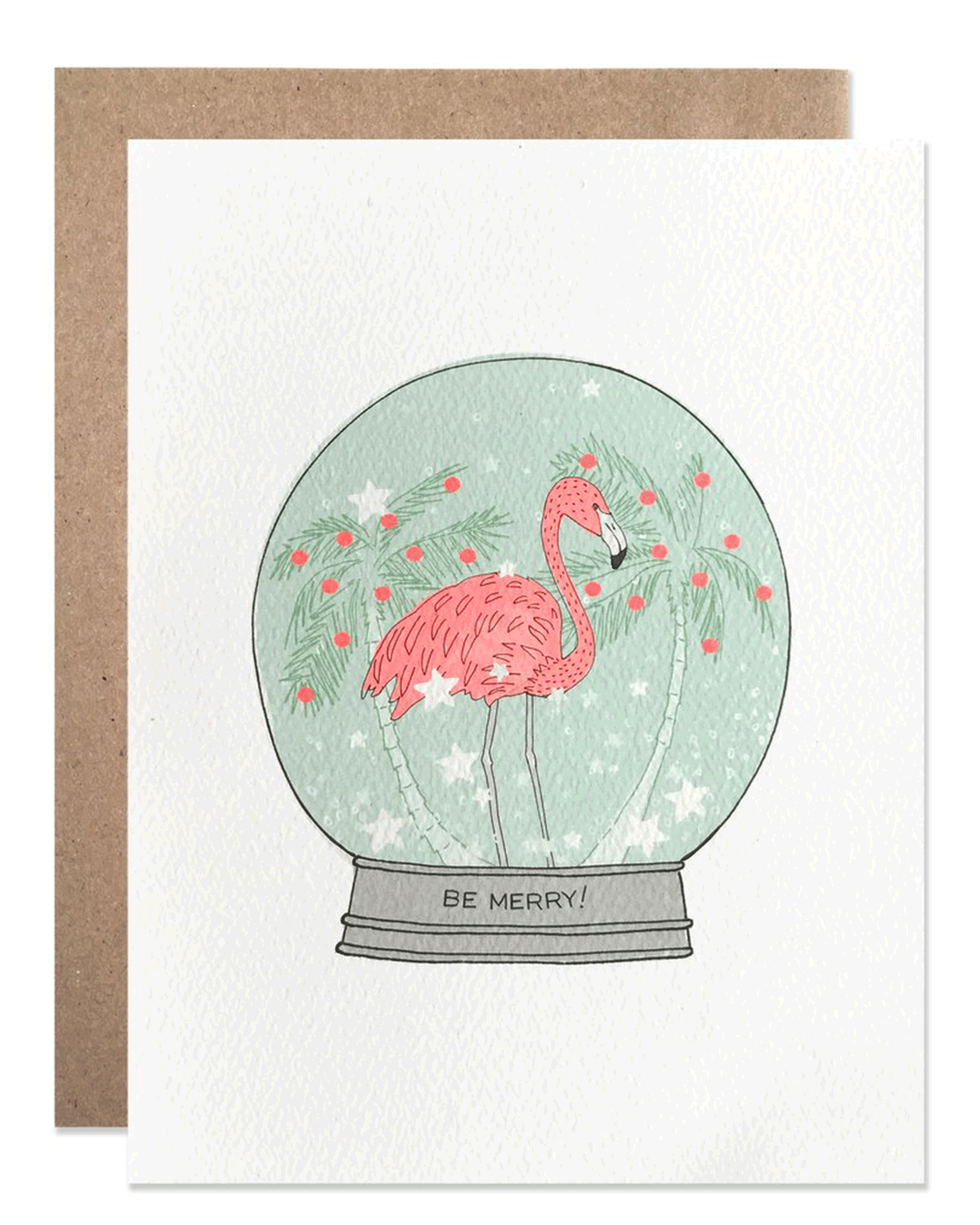 Little hartland brooklyn paper+party holiday flamingo card