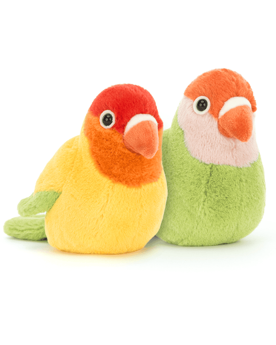 Little jellycat play a pair of lovely lovebirds