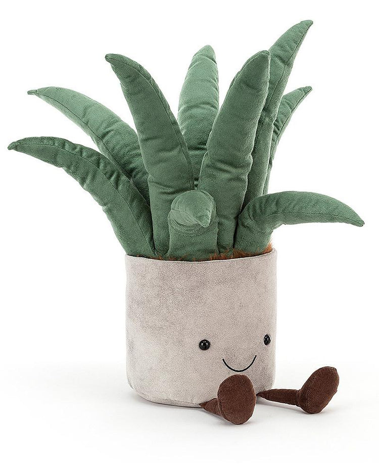 Little jellycat play big potted plant aloe vera