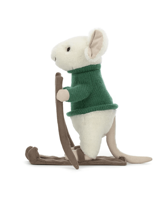 Little jellycat play merry mouse skiing