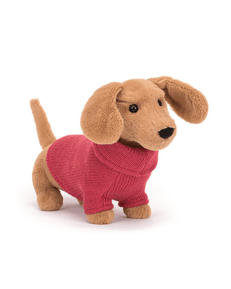 Little jellycat play sweater sausage dog pink