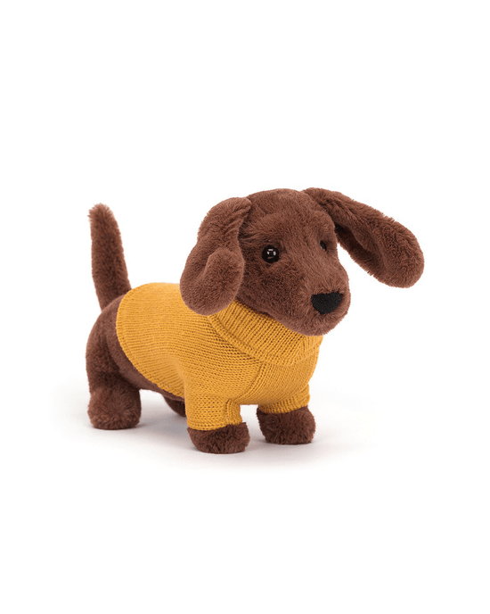 Little jellycat play sweater sausage dog yellow
