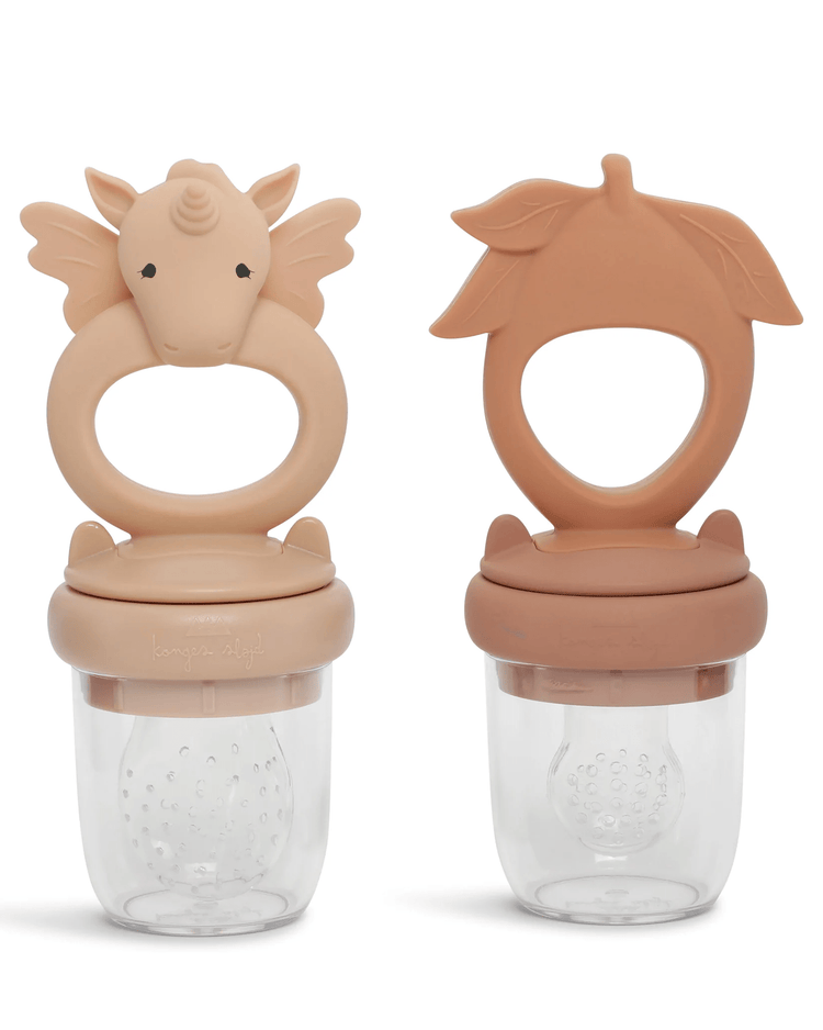 Little konges slojd room one size silicone feeding pacifier unicorn in rose sand + brown clay