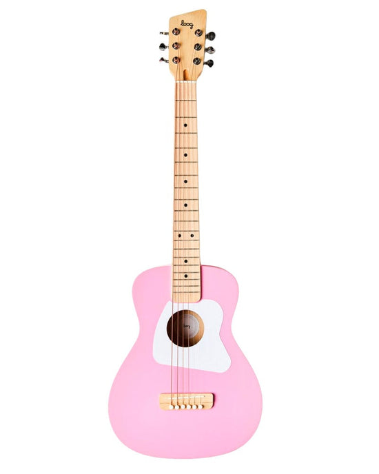 Little loog guitars play loog pro VI acoustic in pink
