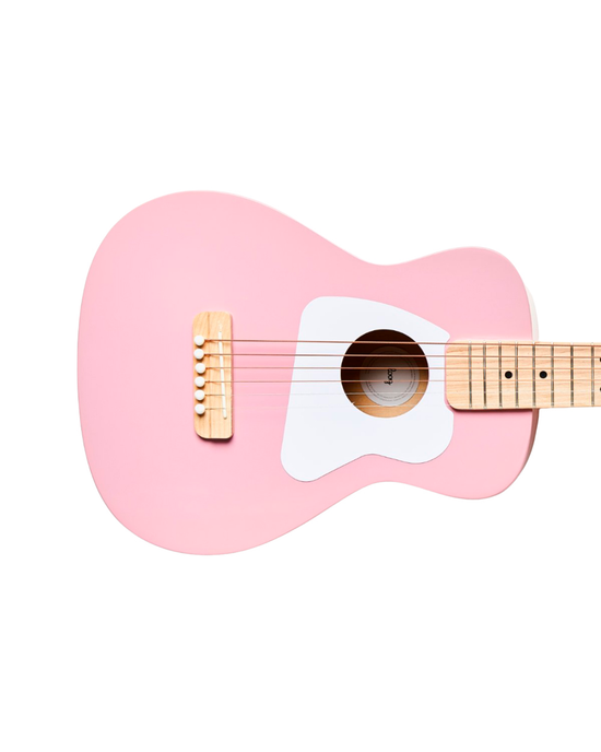 Little loog guitars play loog pro VI acoustic in pink