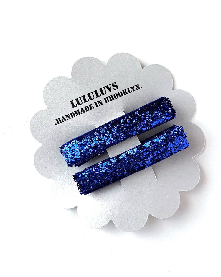 Little lululuvs accessories glitter bar clips in royal