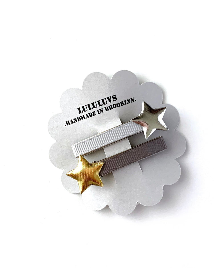 Little lululuvs accessories star clips in gray