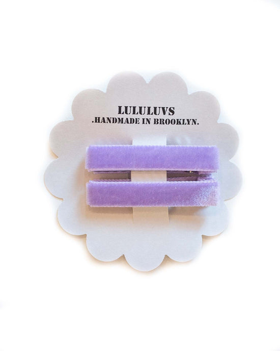 Little lululuvs accessories velvet bar clips in lilac