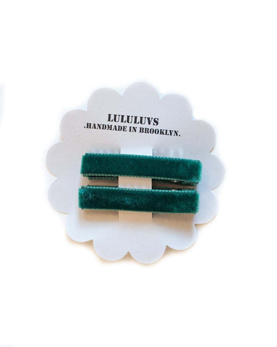 Little lululuvs accessories velvet bar clips in pine