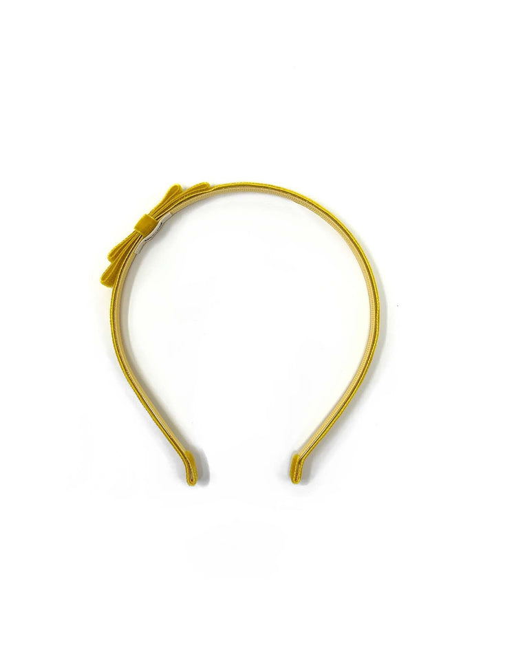 Little lululuvs accessories velvet headband in mustard