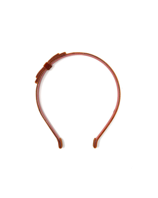 Little lululuvs accessories velvet headband in rust