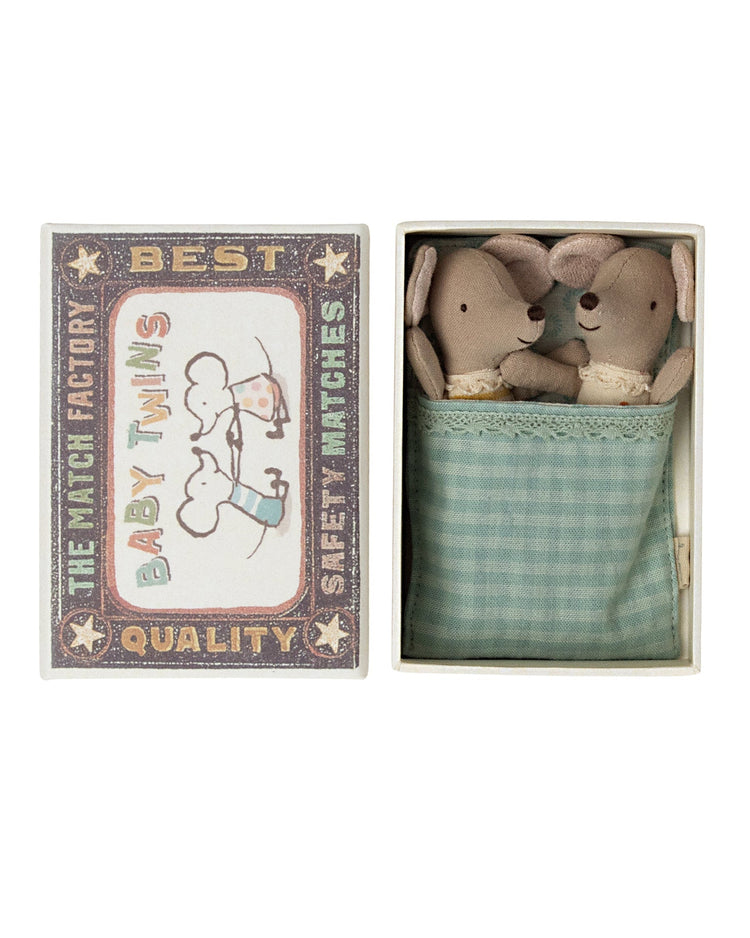 Little maileg play baby mice twins in matchbox