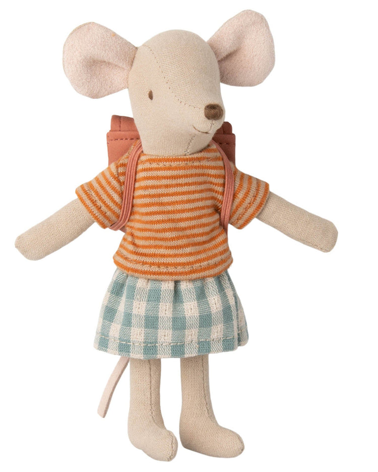 Little maileg play big sister mouse clothes and bag in old rose