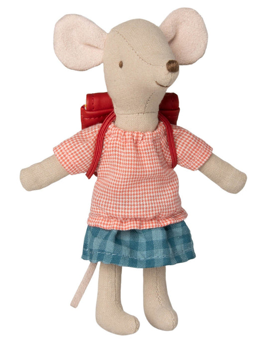 Little maileg play big sister mouse clothes and bag in red