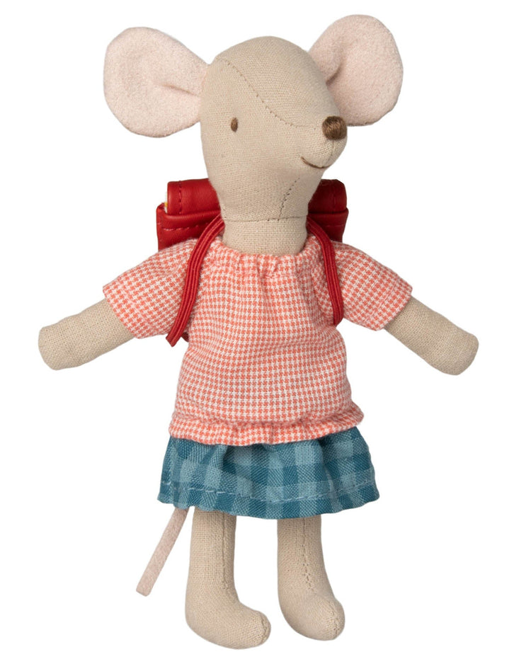 Little maileg play big sister mouse clothes and bag in red