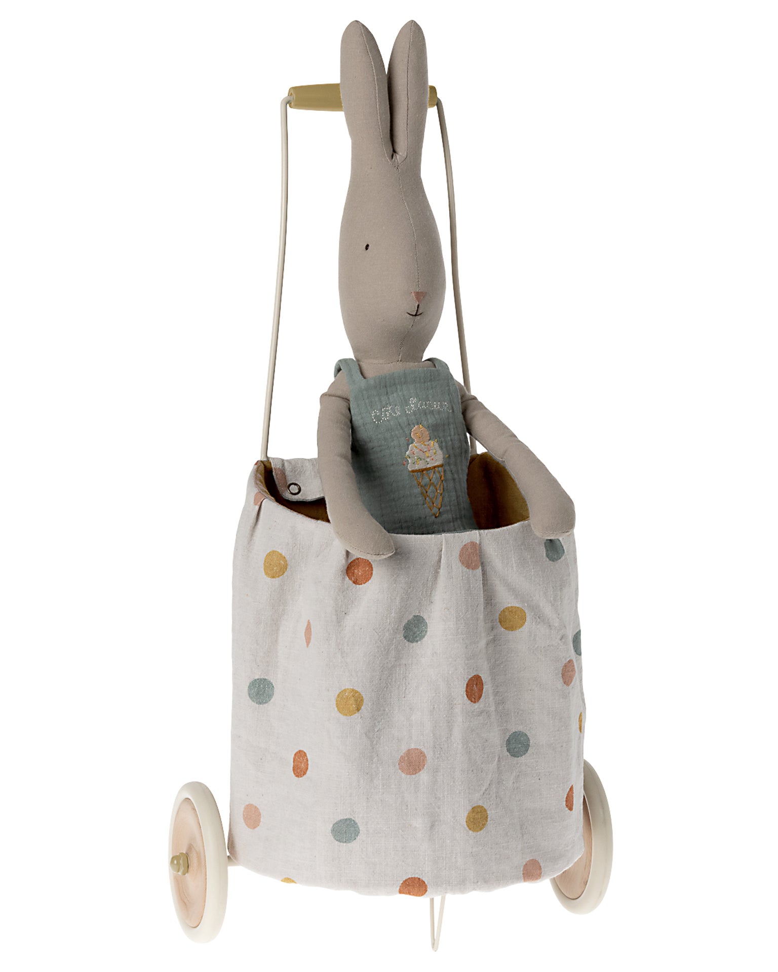 Little maileg play dots trolley in yellow