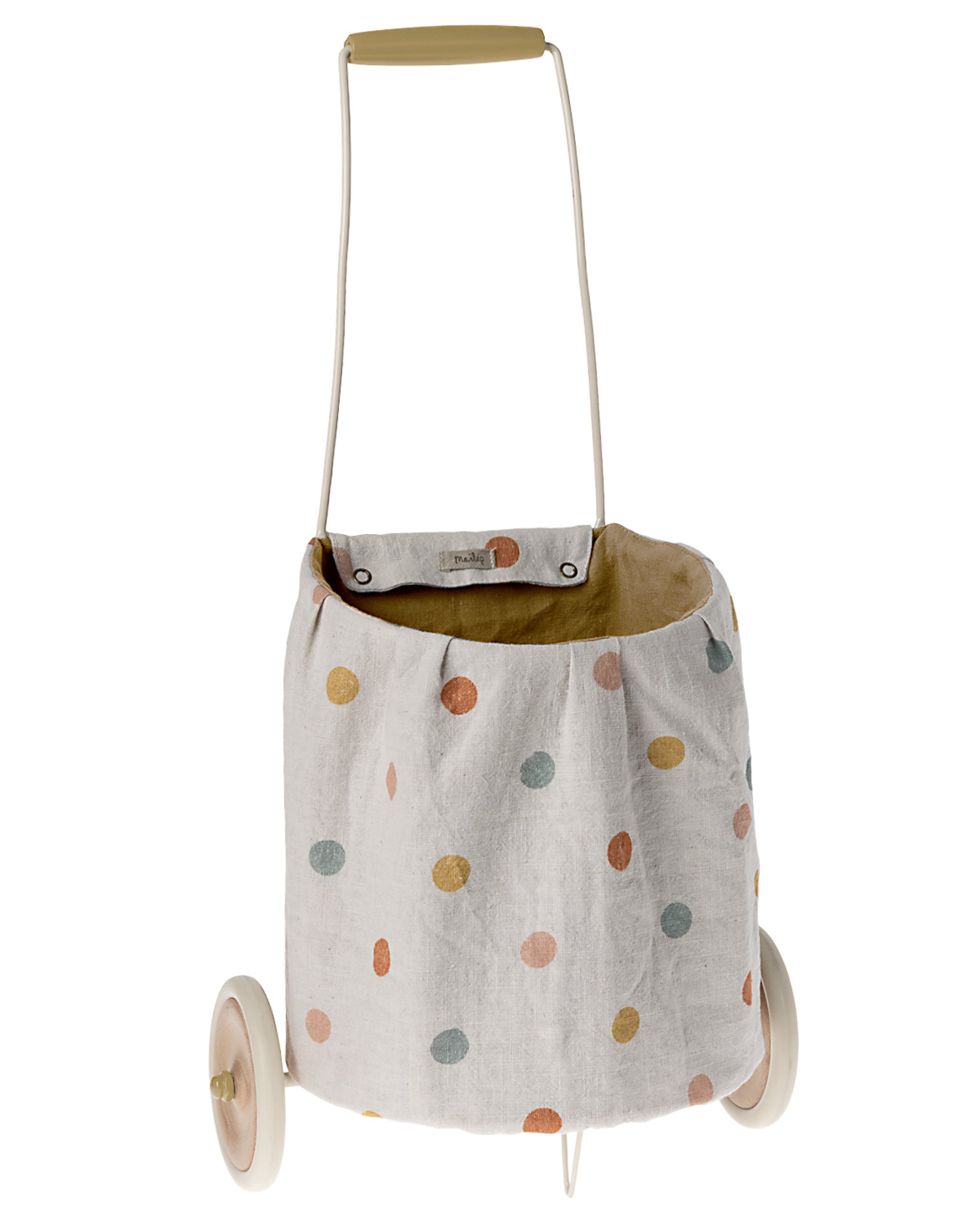 Little maileg play dots trolley in yellow