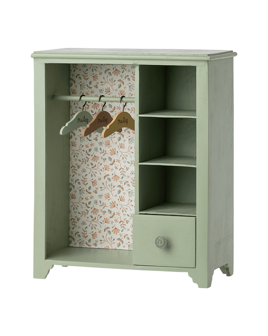 Little maileg play large wardrobe in mint green