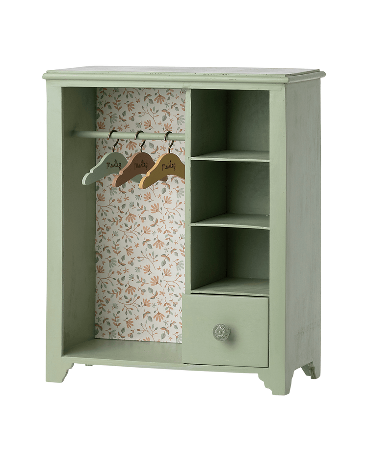 Little maileg play large wardrobe in mint green