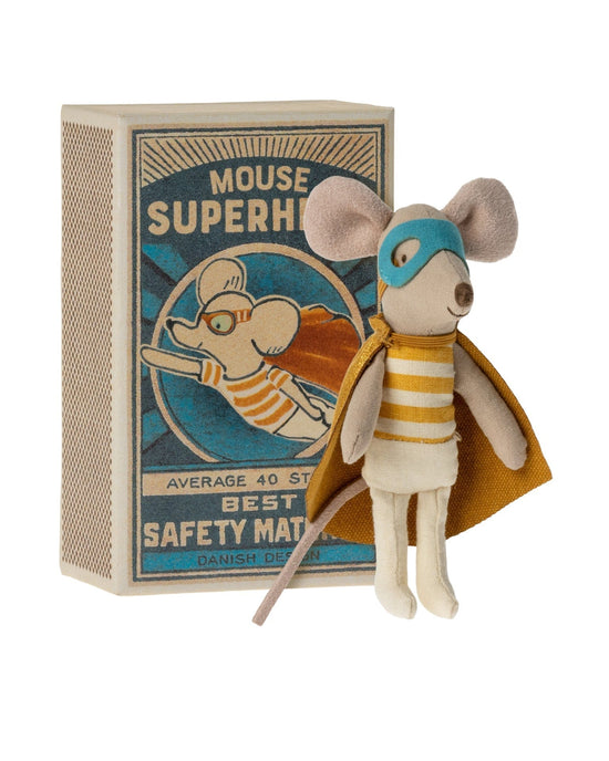 Little maileg play little brother super hero mouse