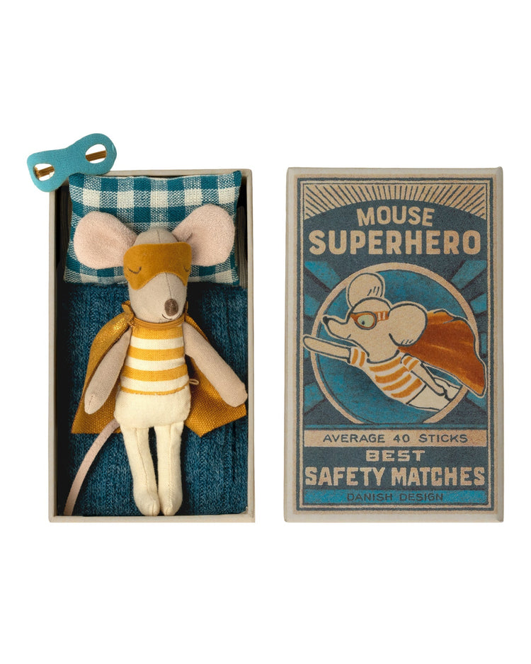 Little maileg play little brother super hero mouse
