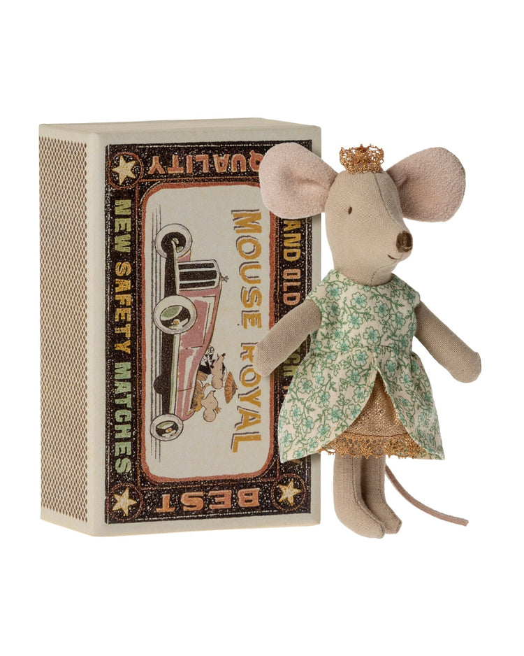 Little maileg play little sister princess mouse in matchbox