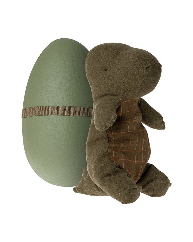 Little maileg play medium gantosaurus in egg in forest green