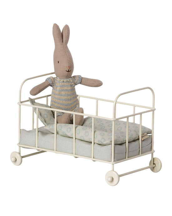 Little maileg play micro cot bed in blue
