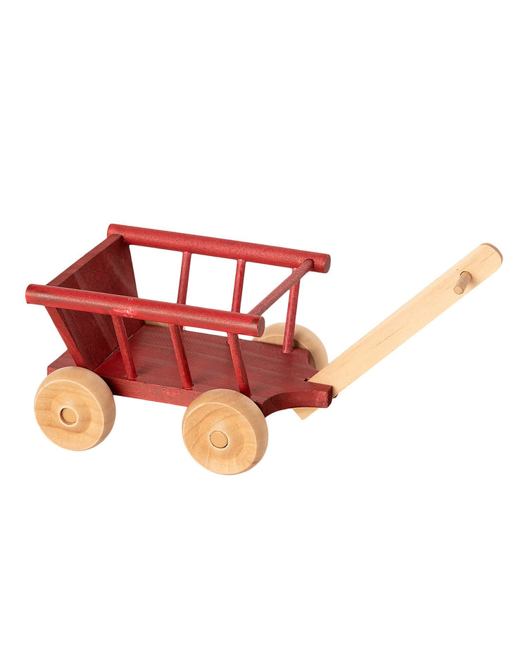 Little maileg play micro wagon in dusty red