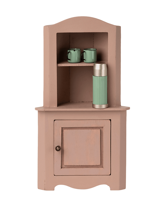 Little maileg play miniature corner cabinet in rose