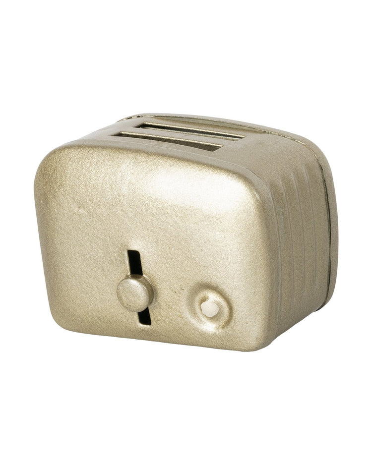 Little maileg play miniature toaster + bread in silver
