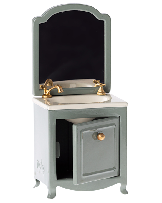 Little maileg play mouse sink with mirror in dark mint