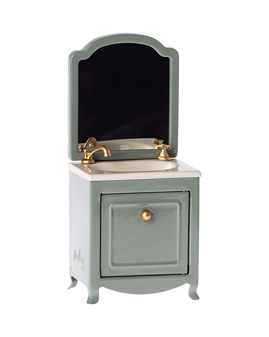 Little maileg play mouse sink with mirror in dark mint