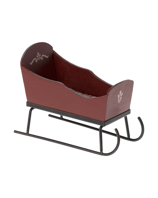 Little maileg play mouse sleigh in red