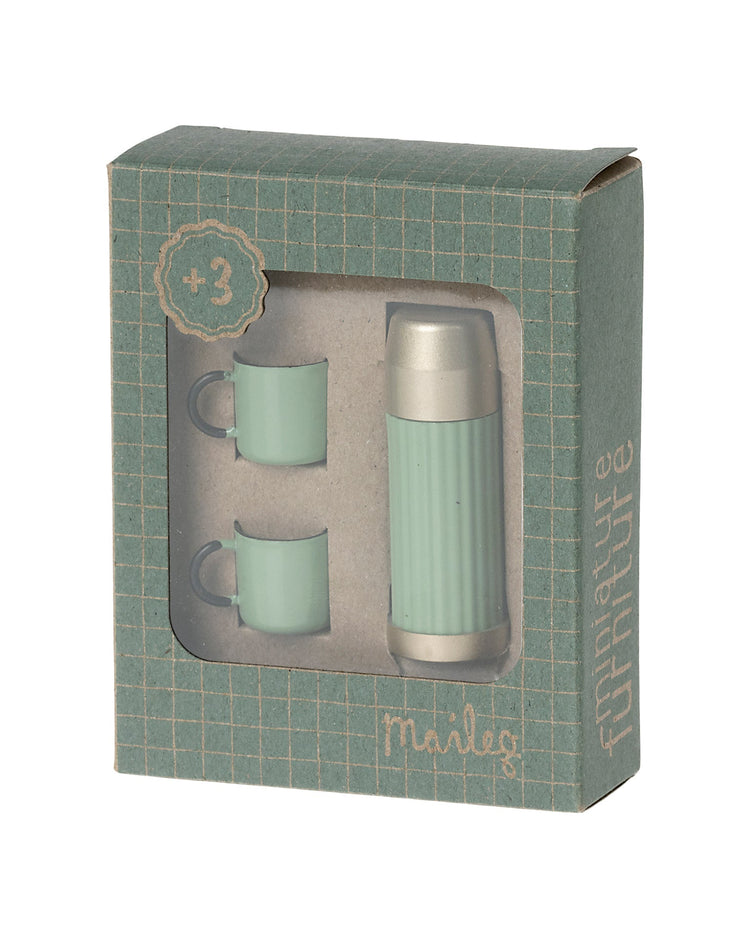 Little maileg play thermos and cups in mint