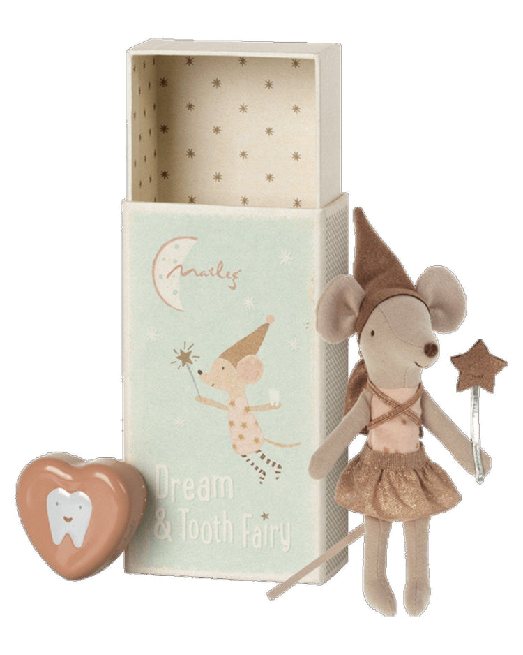 Little maileg play tooth fairy mouse in matchbox rose