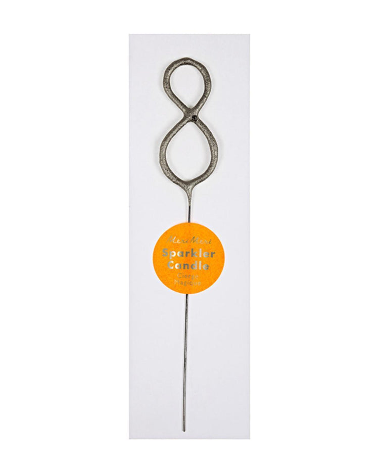 Little meri meri paper+party #8 sparkler in silver